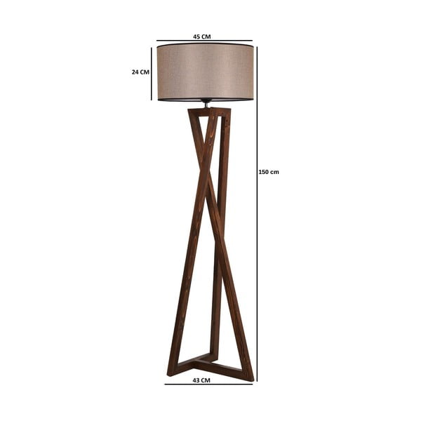 Pruun põrandavalgusti tekstiilist varjuga (kõrgus 149 cm) Maçka - Opviq lights-image-3