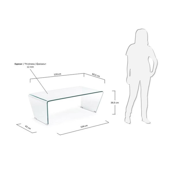 Klaasist diivanilaud 60x120 cm Burano - Kave Home-image-4