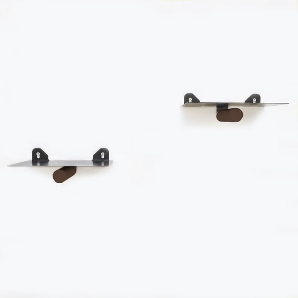 Mustad metallist riiulid 2 tk komplektis 21 cm Rod - Kalune Design-image-1