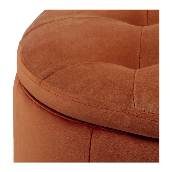 Vaskne oranž sametne pouf , ⌀ 60 cm Retina - Actona-image-2