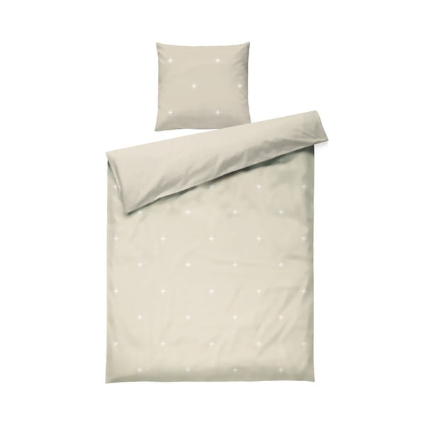 Beež perkal-puuvillane voodipesu üheinimesevoodile 140x200 cm Christmas Fable - JUNA