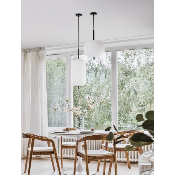 Valge/must klaasist ripplamp ø 22 cm Lato - Nova Luce-image-1