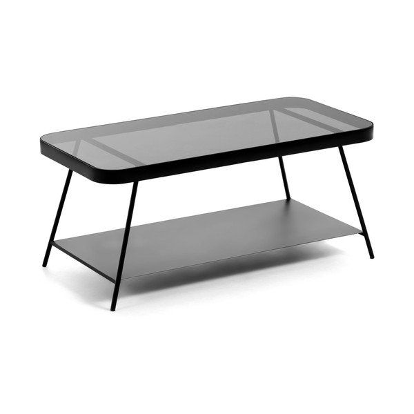 Must diivanilaud klaasist pealispinnaga 45x90 cm Duilia - Kave Home