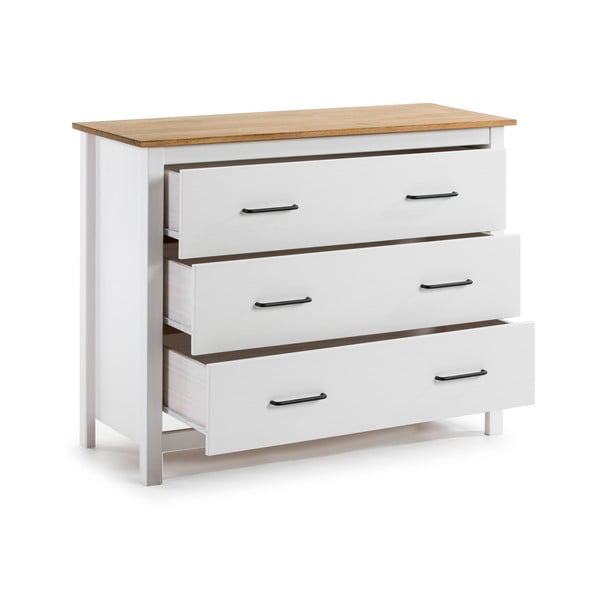 Valge männipuidust kummut 100x80 cm Miranda – Marckeric-image-3