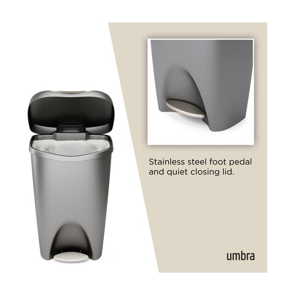 Hall plastikust prügikast 50 l Brim - Umbra-image-4