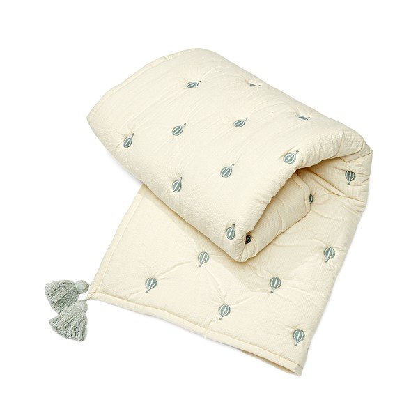 Helekollane/sinine orgaanilisest puuvillast tepitud beebide tekk 90x120 cm Balloon - Cam Cam Copenhagen