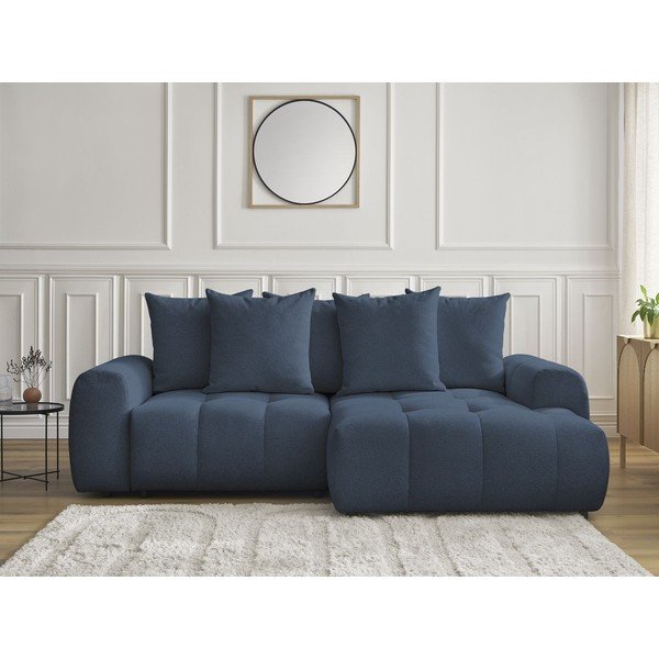 Sinine šenillist panipaigaga nurgadiivanvoodi (parem nurk) Roxelane - Bobochic Paris-image-1