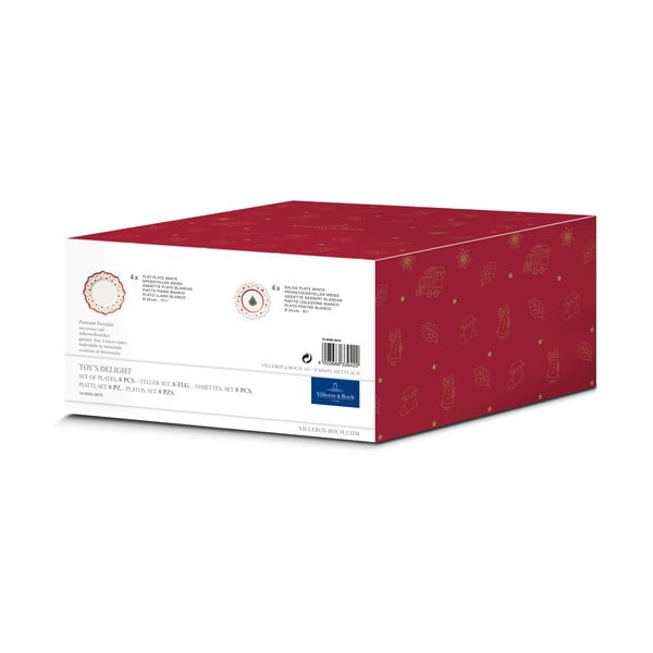 Punasest ja valgest portselanist 8-osaline jõulumotiividega sööginõude komplekt Villeroy & Boch - Villeroy&Boch-image-1