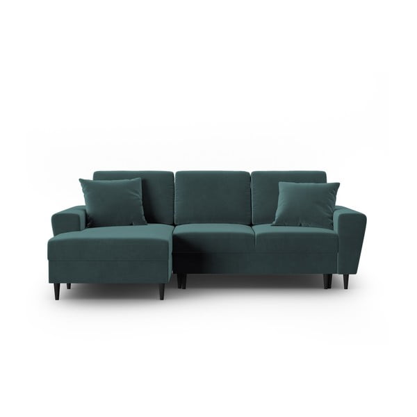 Petrooleumi värvi sametist panipaigaga nurgadiivanvoodi (vasak nurk) Kyoto - Cosmopolitan Design