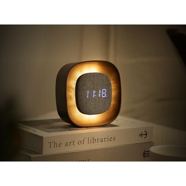 Digitaalne äratuskell Lumos Walnut - Gingko-image-1