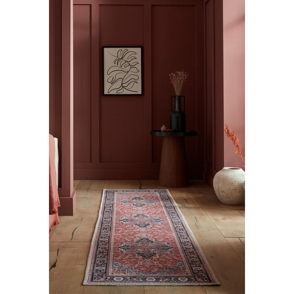 Burgundia värvi pestav koridorivaip taaskasutatud kiududest 60x230 cm Windsor - Flair Rugs-image-2