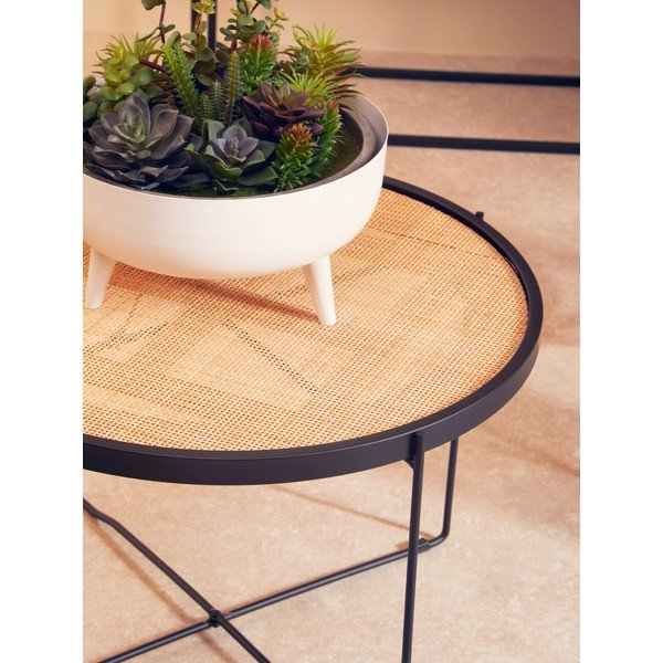 Rotangist ümmargune kohvilaud naturaalses värvitoonis ø 60 cm Depok - Premier Housewares-image-1