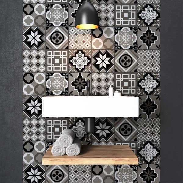 Sada 9 nástěnných samolepek Ambiance Cement Tiles Charltina, 10 x 10 cm-image-2