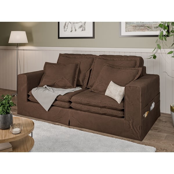 Tumepruun diivan 196 cm Nora – Ropez-image-3