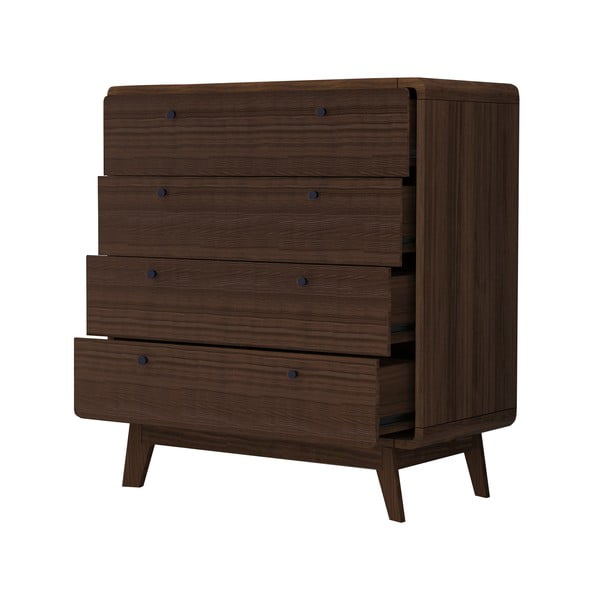 Tumepruun kõrge kummut 80x88 cm Caitlin - Støraa-image-2