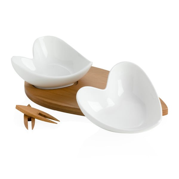 2 serveerimiskausi komplekt koos bambustaldriku ja kahe Coeur Blanc varrega. - Brandani-image-2