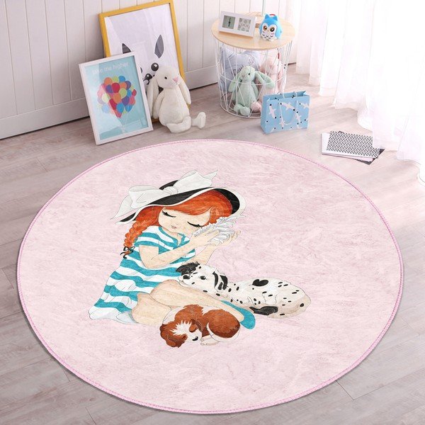 Roosa laste vaip ø 120 cm Comfort - Mila Home-image-1