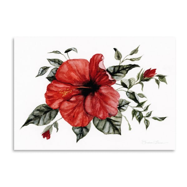 Plakát Americanflat Red Hibiscus by Shealeen Louise, 30 x 42 cm