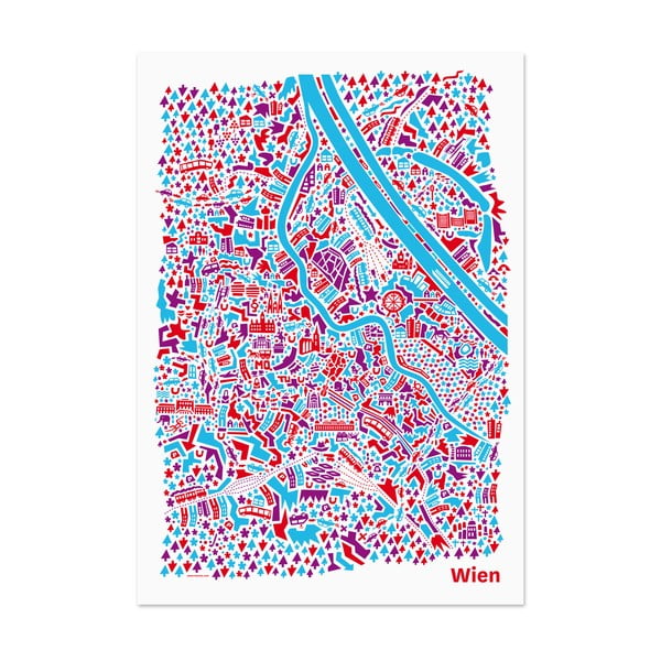 Nástěnná mapa Vídeň, 100x70 cm