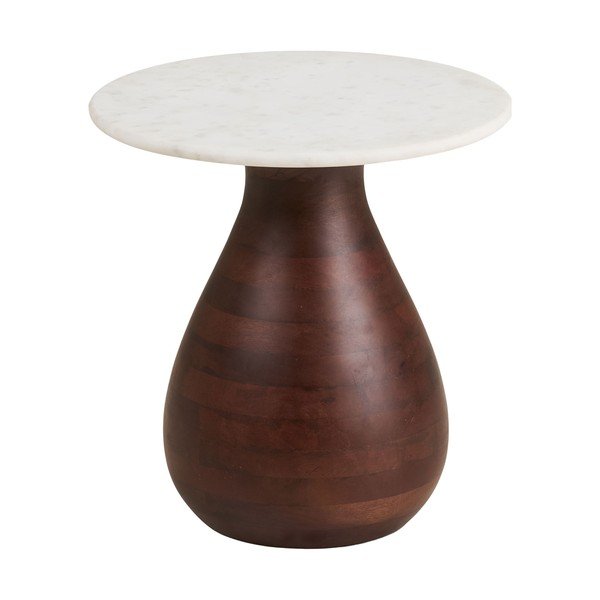 Ümmargune abilaud marmorist pealispinnaga ø 40 cm Heide - House Nordic-image-2