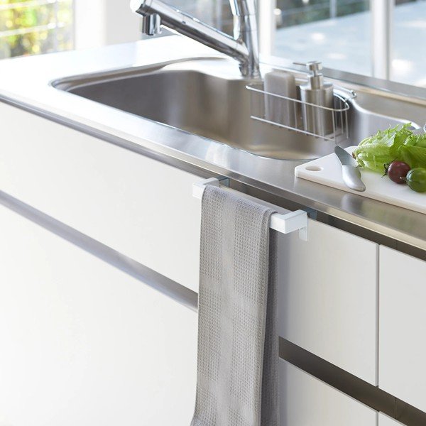 Valge rippuv köögirätiku hoidja Tower - YAMAZAKI-image-1