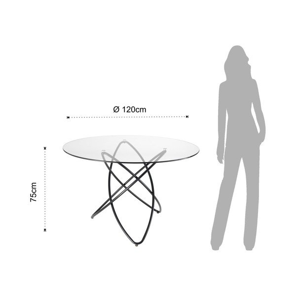 Karastatud klaasist söögilaud , ⌀ 120 cm Hula Hoop - Tomasucci-image-1