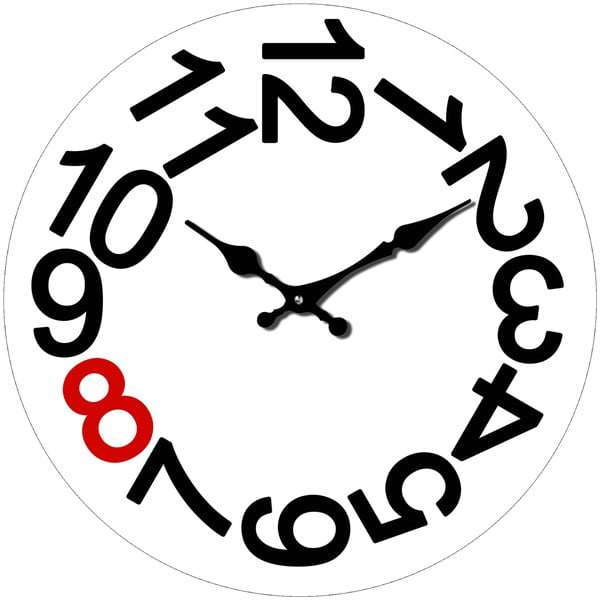 Skleněné hodiny Dokola, 34 cm