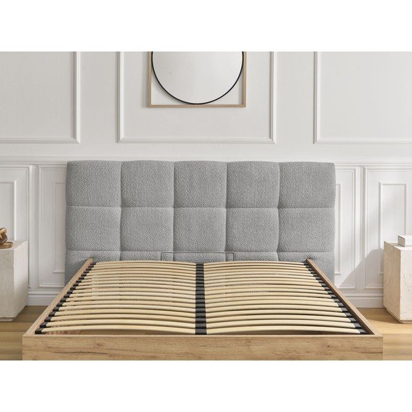 Hall polsterdatud/puitlaastplaadist kaheinimesevoodi panipaigaga ja liistudest raamiga 160x200 cm Kumo - Bobochic Paris-image-3