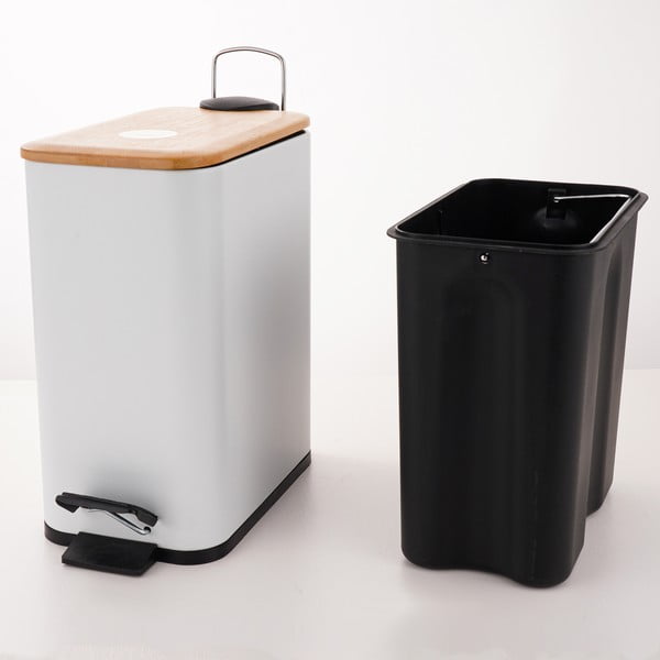 Valge terasest prügikast 5 l Erik - Spirella-image-2