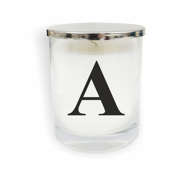 Bílo-černá svíčka North Carolina Scandinavian Home Decors Monogram Glass Candle A V1