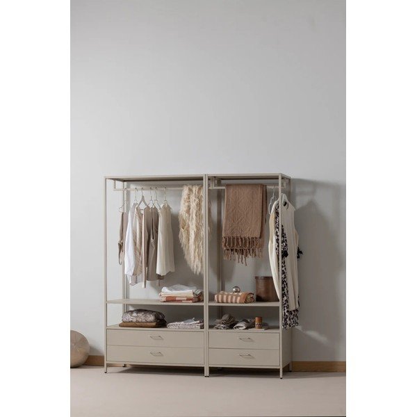 Beež avatud metallist riidekapp 70x185x54 cm Ferris - WOOOD-image-1