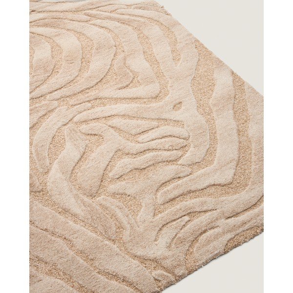 Beež käsitsi kootud villasegust vaip 200x300 cm Tribet - Kave Home-image-4