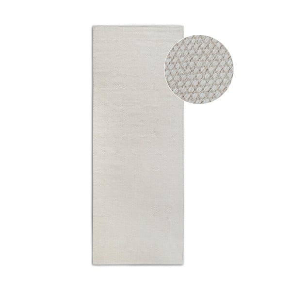 Kreem käsitsi kootud villaseguga vaip 80x200 cm Pradesh Natural White - Elle Decoration