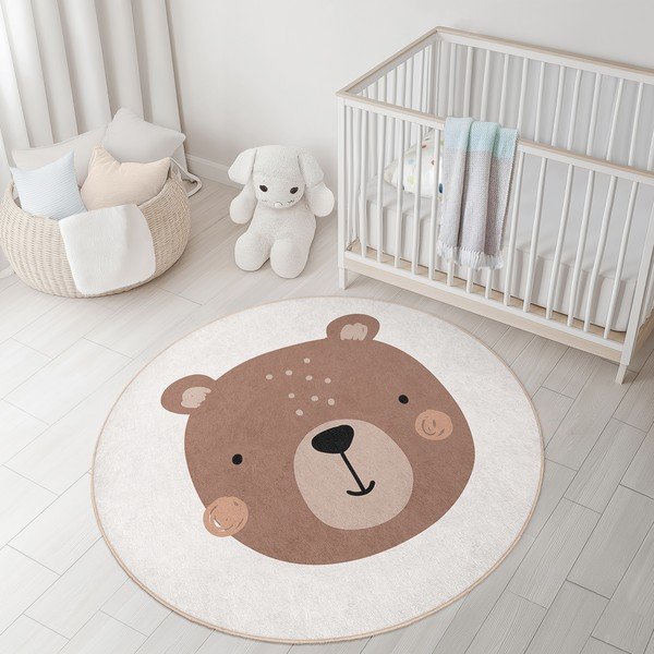 Pruun/kreem pestav laste mänguvaip ø120 cm Teddy Bear - Mila Home-image-2