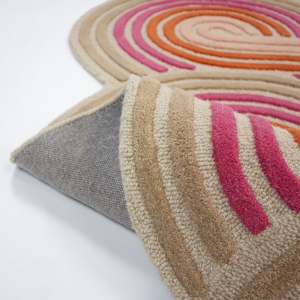 Roosa käsitsi kootud villane vaip 80x300 cm Spiral Shaped - Flair Rugs-image-4