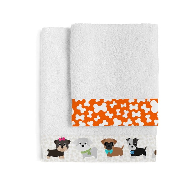 Sada 2 ručníků Mr. Fox Dogs, 50x100 cm a 70x140 cm