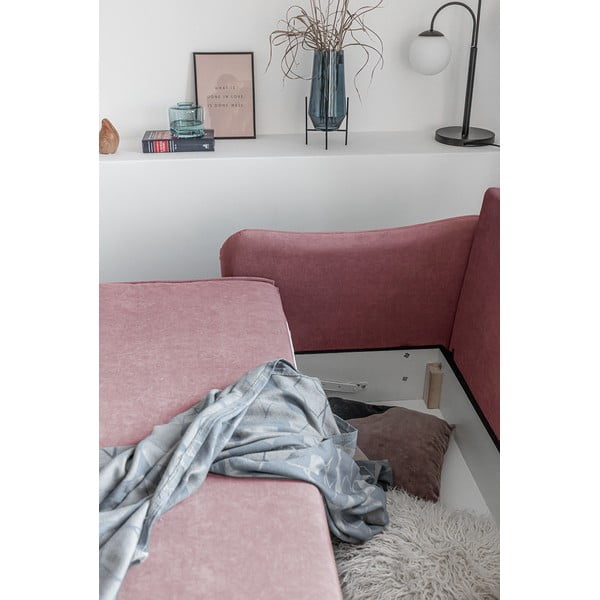 Roosa sametne diivanvoodi Tender Eddie - Miuform-image-1