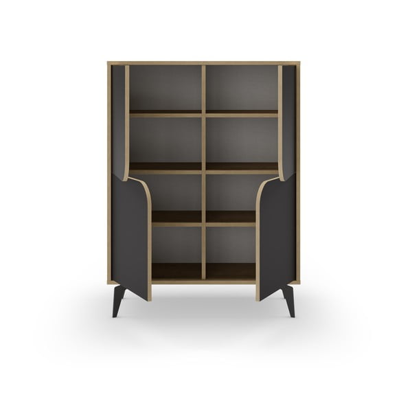 Tammedekooriga kapp must-puiduvärvi 90x120 cm Nola - Marckeric-image-4