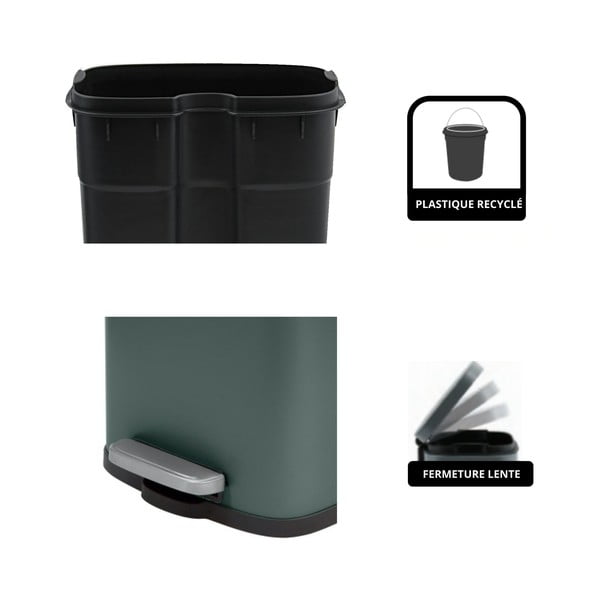Tumeroheline terasest prügikast 5 l Akira - Spirella-image-3