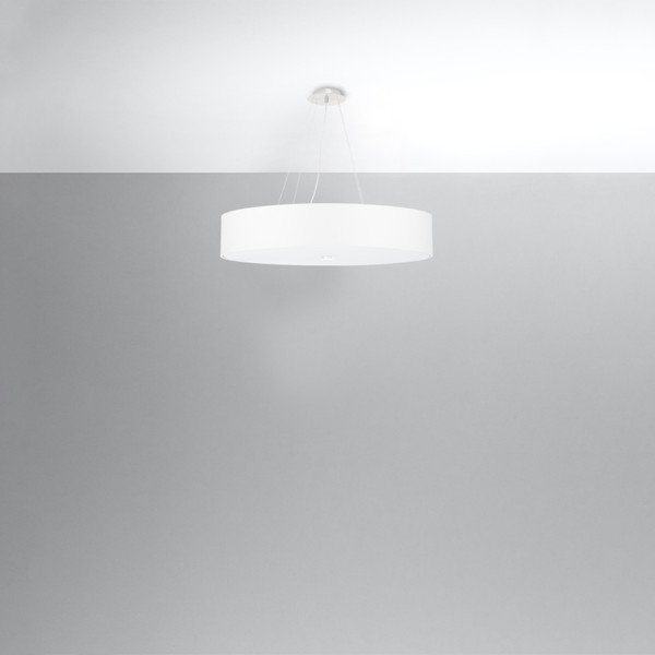 Valge rippvalgusti tekstiilist varjuga ø 70 cm Herra - Sollux-image-2