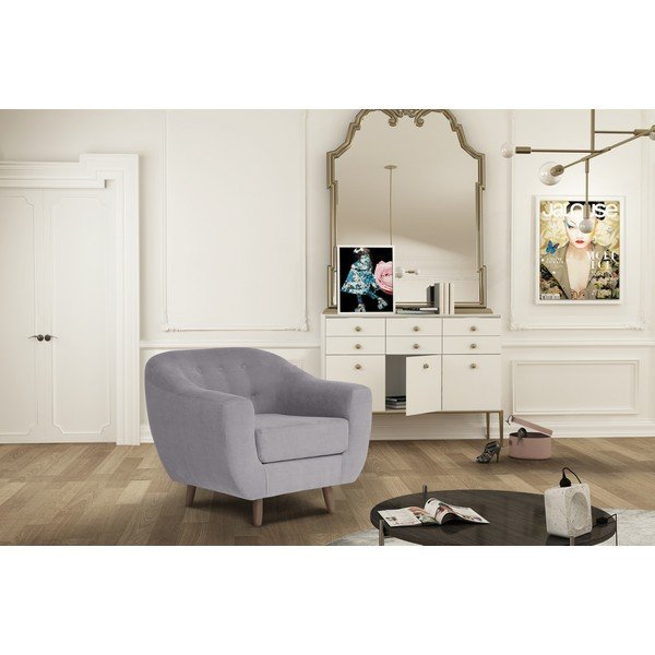 Světle šedé křeslo Jalouse Maison Vicky-image-1