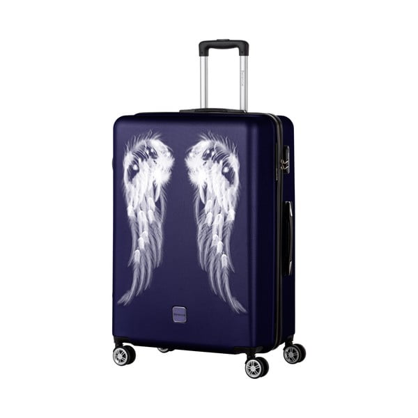 Tmavě modrý cestovní kufr Berenice Wings, 107 l
