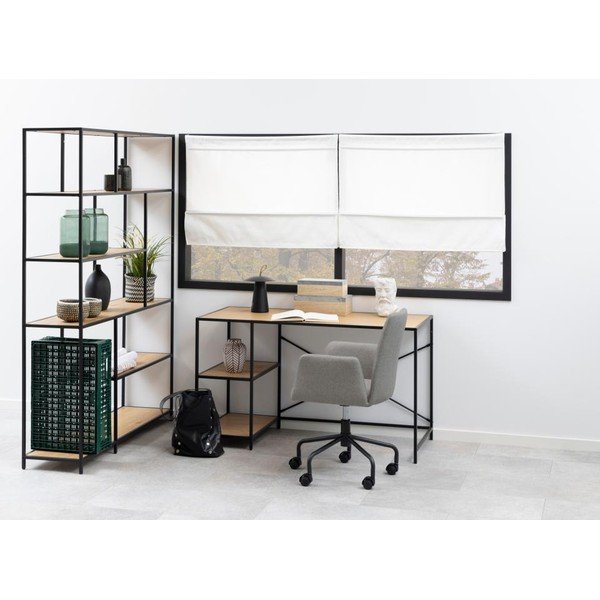 Must tammedekooriga raamaturiiul 135x185 cm Seaford - Actona-image-1