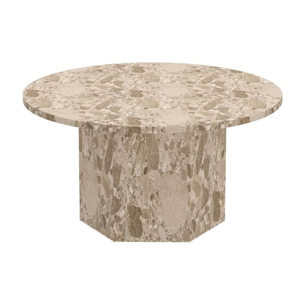 Helepruun marmoridekooriga ümmargune diivanilaud ø 80 cm Naxos - Actona-image-4