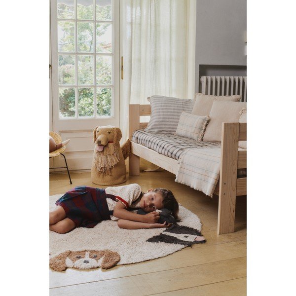 Beež kangast laste mänguasjakorv 40x30x55 cm Luna - Lorena Canals-image-1