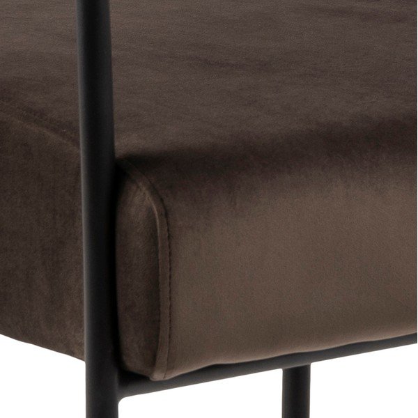 Tumepruun sametist tugitool Cloe - Actona-image-3