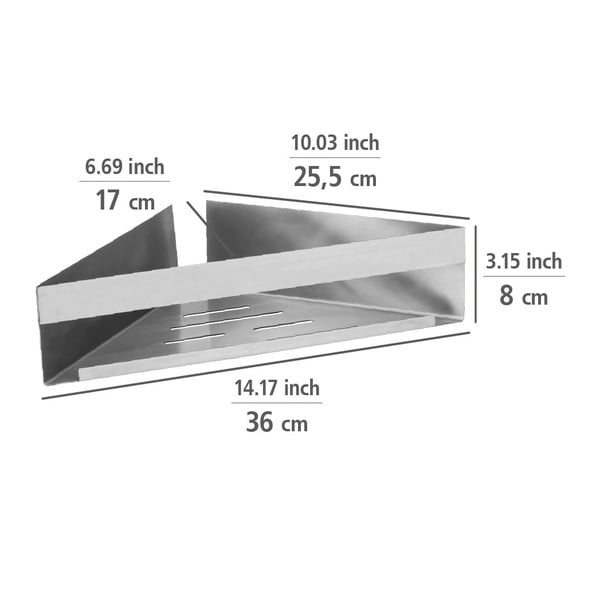 Roostevabast terasest isekandev vannitoa nurgariiul, matt hõbedane Genova - Wenko-image-2