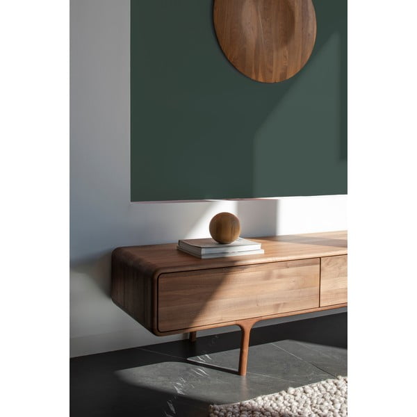 Pruun tammepuidust TV-alus  220x45x45 cm Fawn - Gazzda-image-4