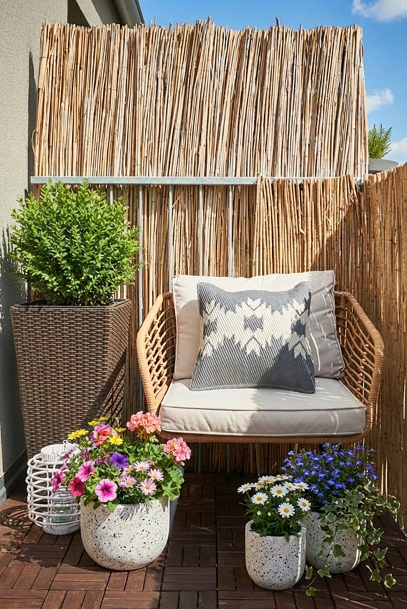 Privaatsust saab hõlpsalt luua naturaalse bambusest või pilliroost sirmi abil, mis lisab ruumile ka hubasust.