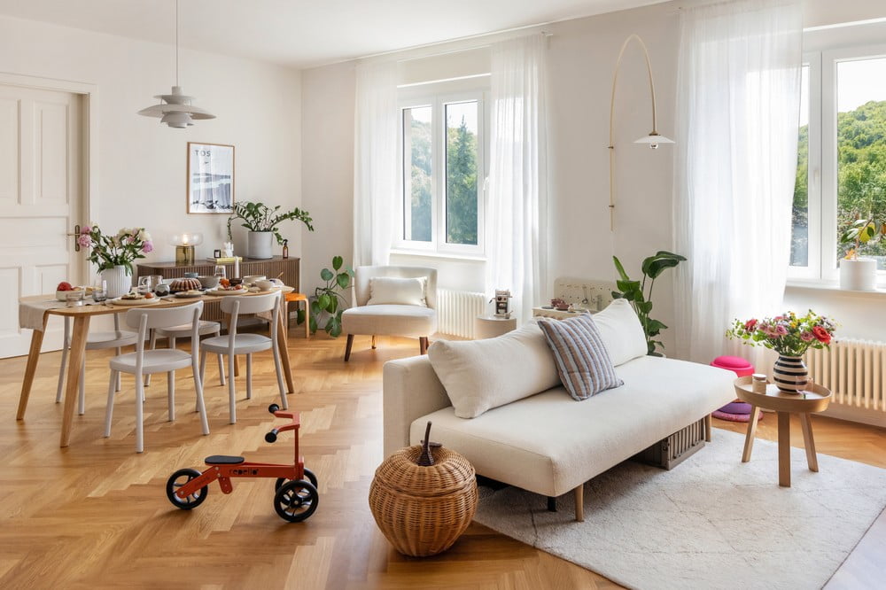 Inspiratsioon: Elutuba, Söögituba, Skandinaavia stiil